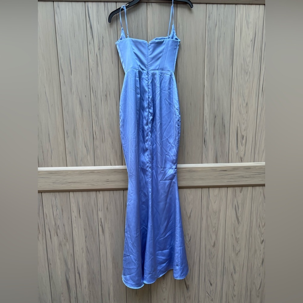 House of CB 'Olivette' Periwinkle Satin Corset Maxi Dress - Picture 8 of 10